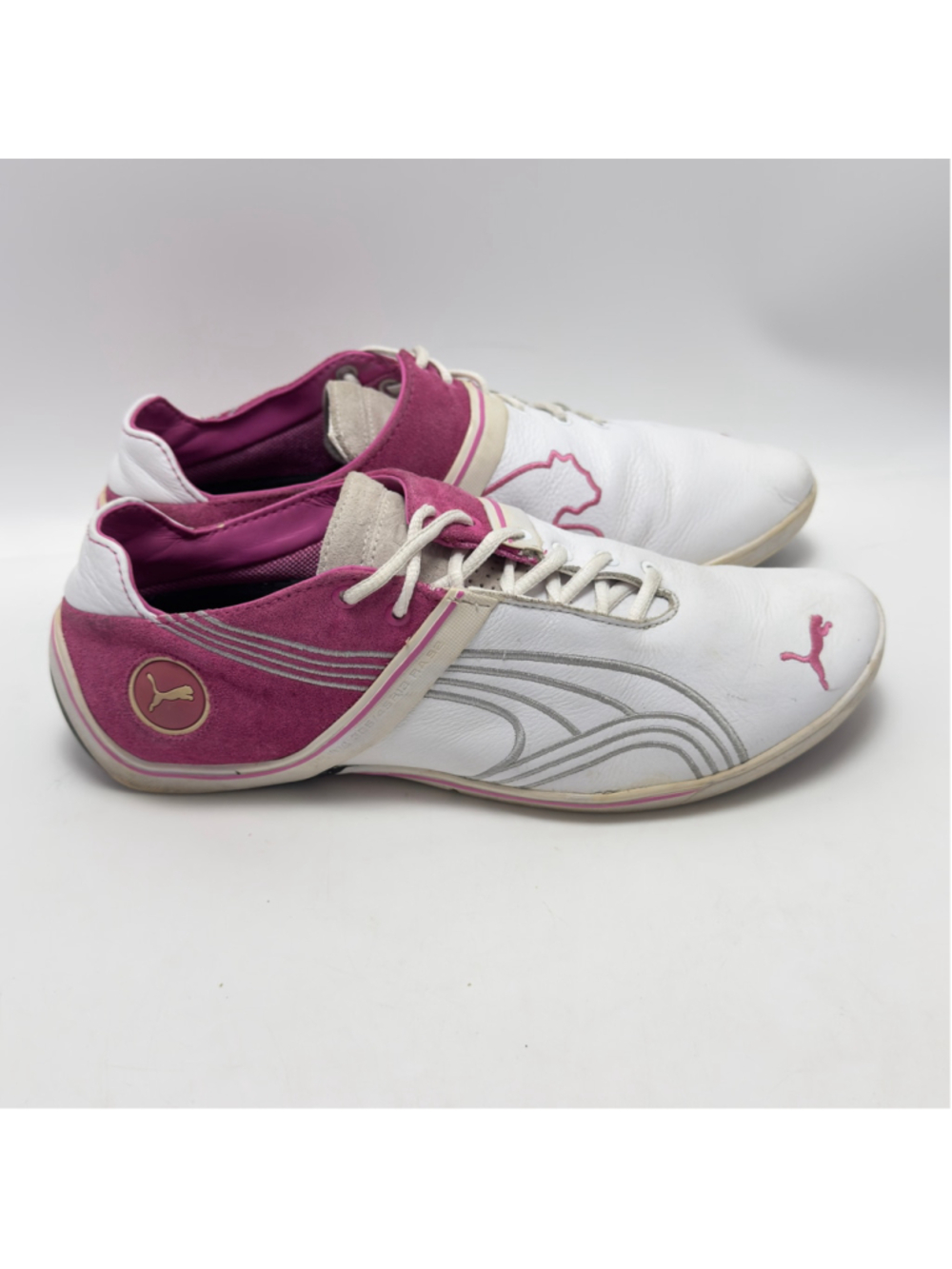 Vintage Puma Women's Future Cat Remix Lace-Up Fashion Sneaker Size 9 White Pink